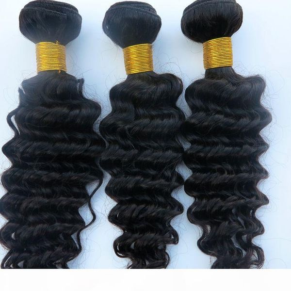 

brazilian hair weaves virgin human hair weft deep wave curly 8~34inch unprocessed peruvian malaysian indian hair bundles extensions, Black
