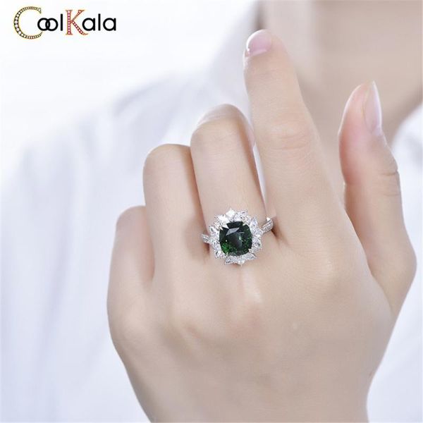 

coolkala new style princess fang tourmaline ring, Slivery;golden