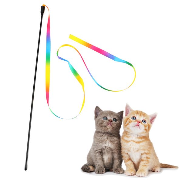 

interactive rainbow stick funny products pet cat toys colorful