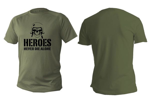 

2019 new summer casual men t-shirt t shirt mens short sleeve green olive usa army heroes never die alone sport hooded sweatshirt hoodie
