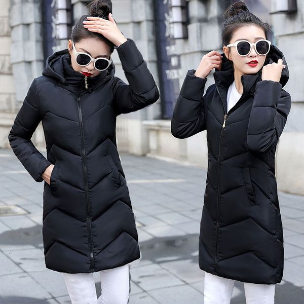 

fashion womens down plus size s-3xl women thicken outerwear hooded winter coat female jacket long parkas 2020 new rw6z, Black