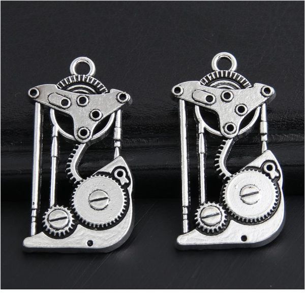 

10pcs metal steampunk charms diy handmade accessories clock & gear pendant charms for jewelry making 32x18 bbyase