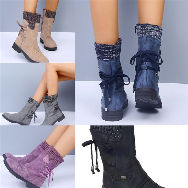 

fk2h winter thickened fashion woman sheepskin heelboots new canvas boot lace-up female ankle boots lady, Black