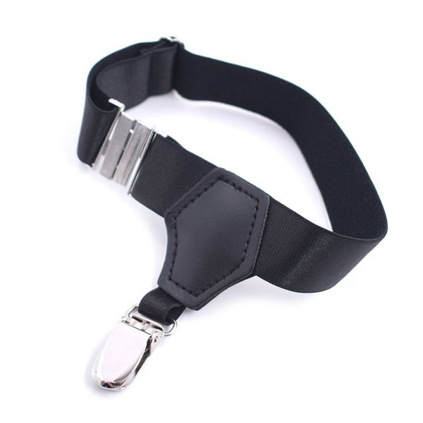 

1 pair men's socks anti-skid garter high elastic band adjustable single duck-mouth clip sock garters suspenders accessories 201028, Black;white