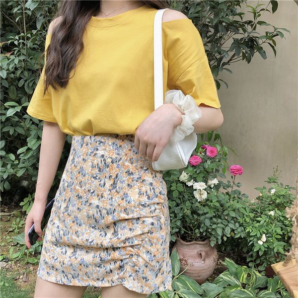 

2021 new korean summer oil painting plied floral impression sweet girl short waist tall character-thin bag 2s0u, Black