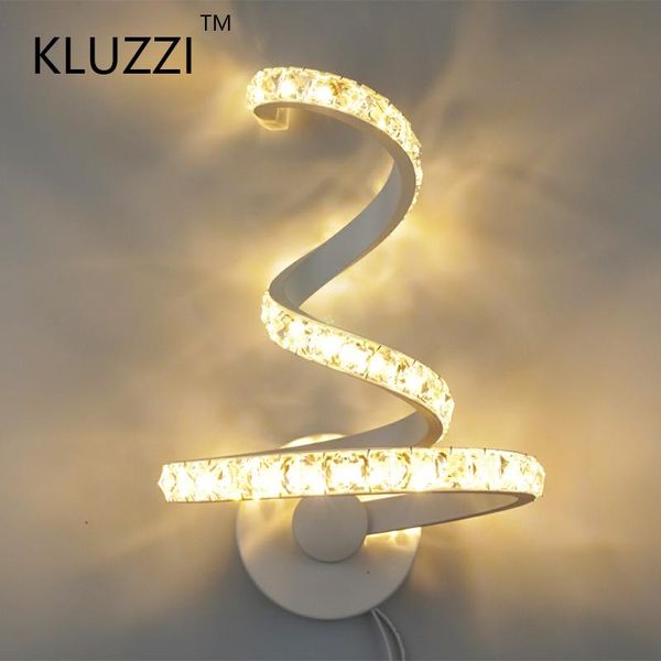 

nordic style crystal aluminium wall lights k9 12w led decorative indoor lamp bedroom living room bedside sconce lighting fixture
