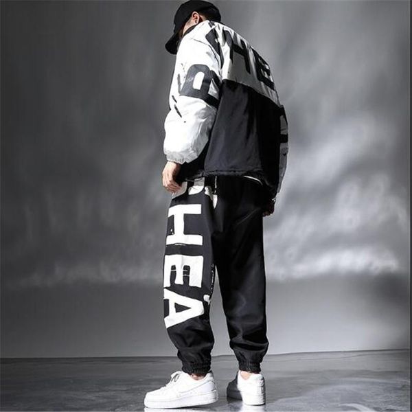 

men's tracksuits winter cycling jacket set windproof waterproof reflective thermal cotton padded warm outdoor sport bike, Gray