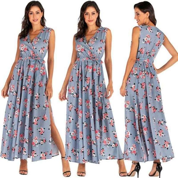 

v-neck british flower women's lace 2019 up dress long skirt, Black;gray