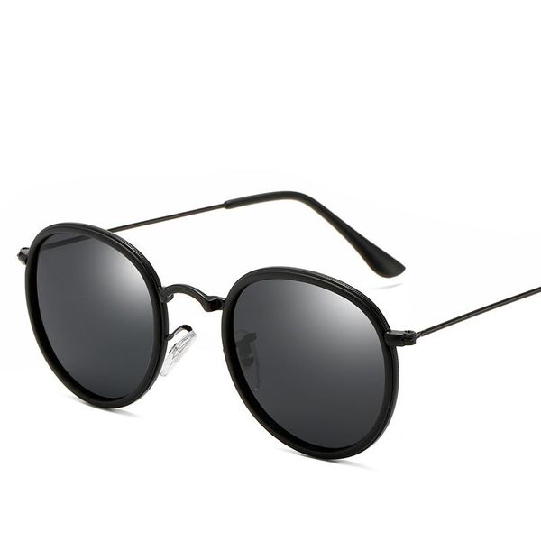 

vintage brand design men polarized sunglasses fashion round metal frame polaroid driving sun glasses male goggle uv400 eyewear, White;black
