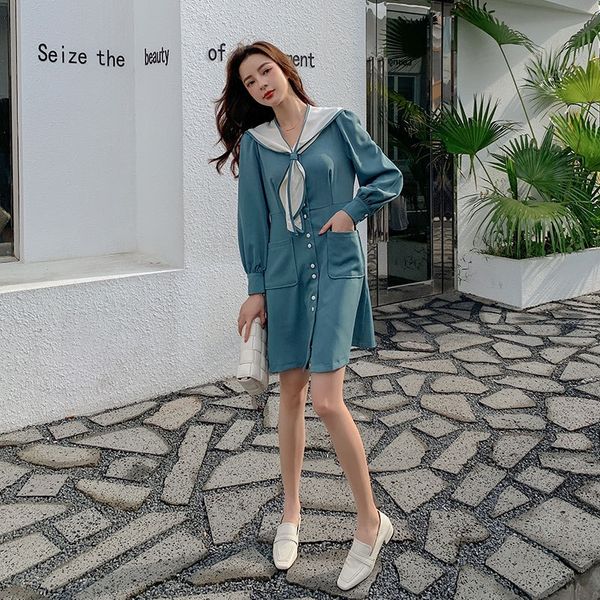 

aa2020 women's early autumn dressshawl dress fashion 100 matching shawl navy collar waist waist reducing dress for women lyf68, Black;gray