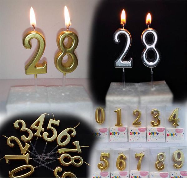 

birthday number candle gold/silver candle cake cupcake er party birthday cake candle party decoration sup bbydvu