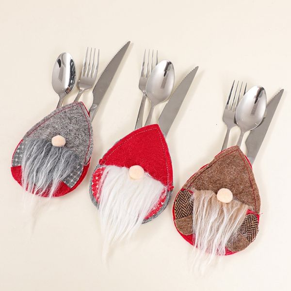 

table decor knife and fork sleeve merry christmas decorations for home 2020 navidad ornaments xmas gifts new year 2021