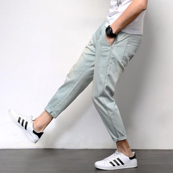 

men's jeans mens loose casual joggers plus size hip hop harem denim pants solid blue quality trousers male clothes1