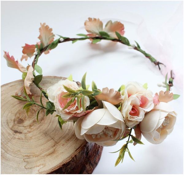 

2017 bride wedding flower headband wreath hairband party flower girl hair accessories flower crown garland h qylknf
