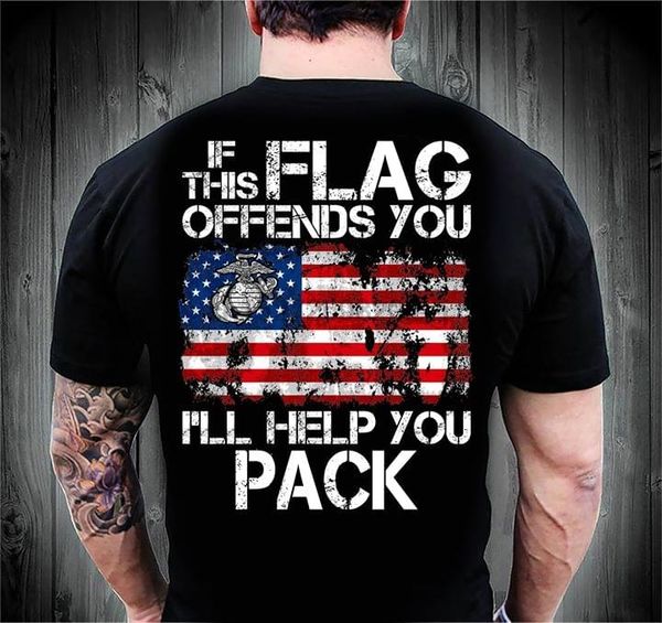 

if this flag offends you ill help you pack u.s. marine corps t-shirt sport hooded sweatshirt hoodie