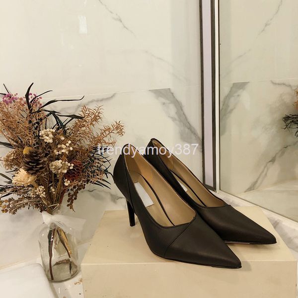 

dress shoes spring and summer small fresh high-heeled shoes temperament cat thin white fashion light color pointed women's, Black