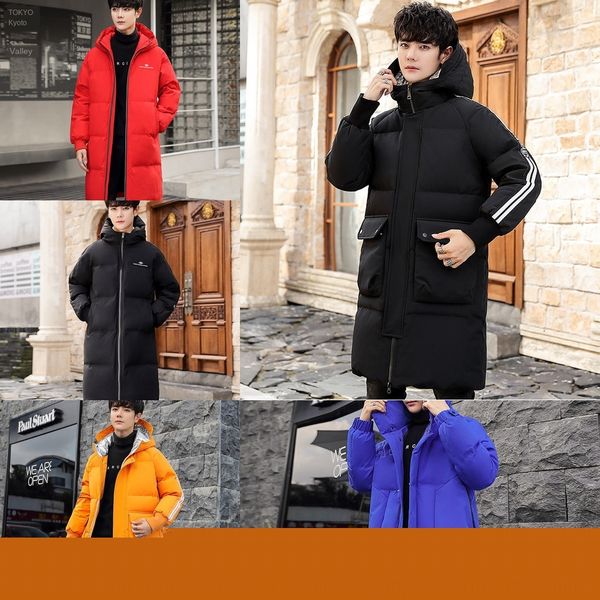 

86bv jacket coat winter down cotton-padded coats thicken warm long jackets outerwear, Black