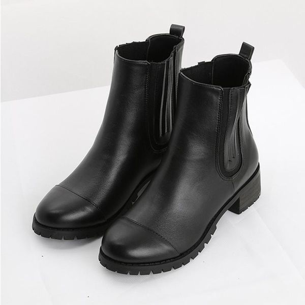 

nice tideway british style fashion pu leather ankle boots for women square heel lady boots plus size women shoes bt551, Black