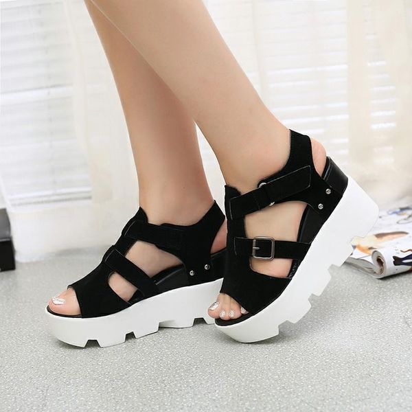 

лето сандалии гладиатор сандалии женщин обувь высокой пятки женщин casual, Black