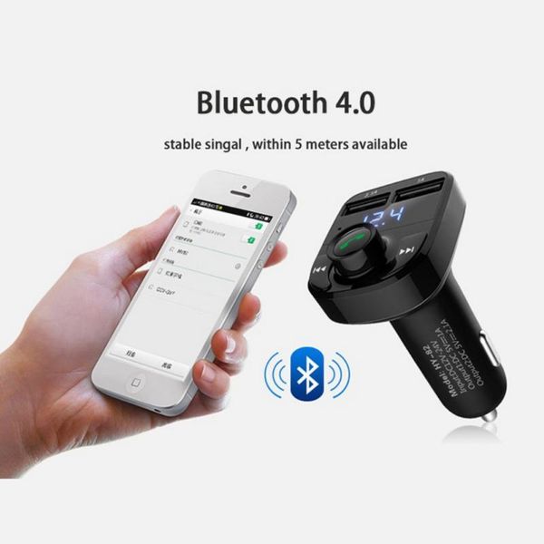 

wireless hands-for phones bluetooth fm transmitter usb charging support tf card mp3 a2dp hy-82 car mp3 player