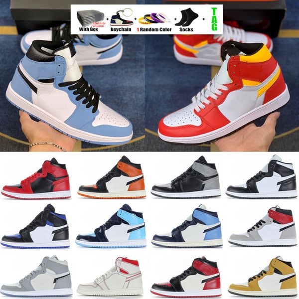 

high university blue 1s 1 basketball shoes bordeaux dark mocha pollen barely rose light smoke grey twist black white unc patent men women sn