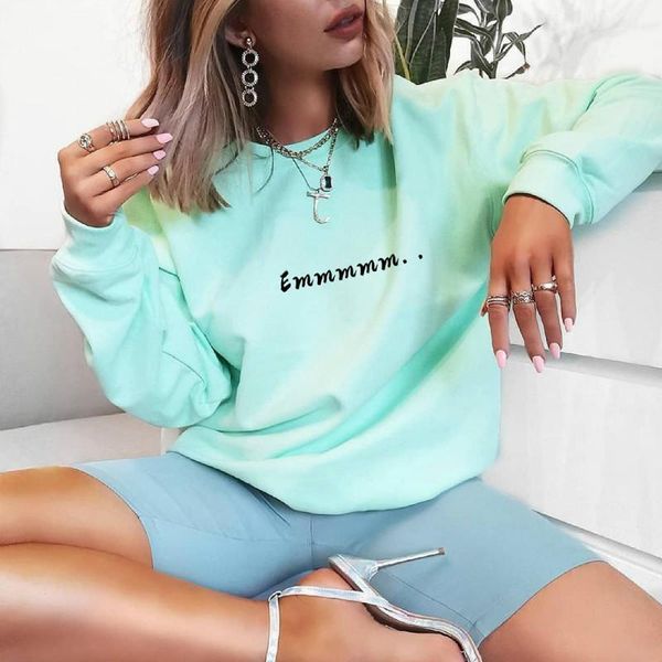 

2019 autumn street fashion letter print loose casual hoodies girls long sleeve oversized pullovers women green sweatshirts1, Black