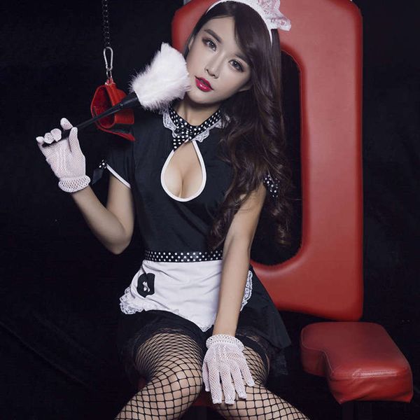 

maid underwear uniform temptation suit party club dress l1179, Black;gray