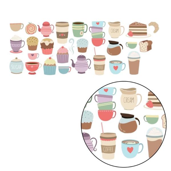

wall stickers 1pc multicolored cupcakes with patterned transferred for livingroom diningroom self-adhesive paper(ccs4014)