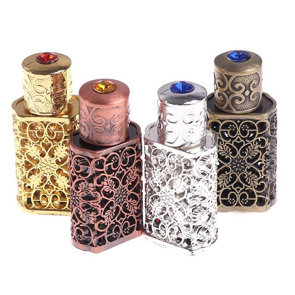 

storage bottles & jars 3ml alloy royal glass bottle wedding decoration gift antiqued metal perfume arab style essential oils container