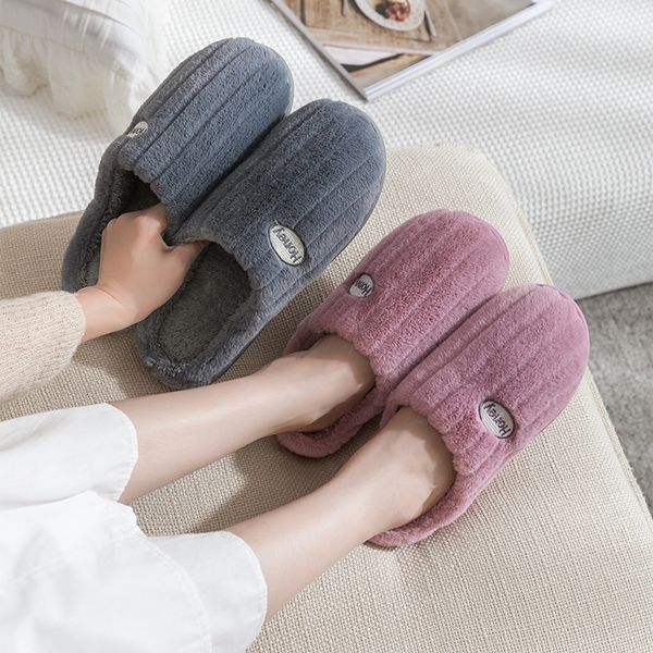 

fuzzy indoor slippers soft faux fur bowtie lovers bedroom slipper warm plush autumn winter shoes woman men home slides x1020, Black