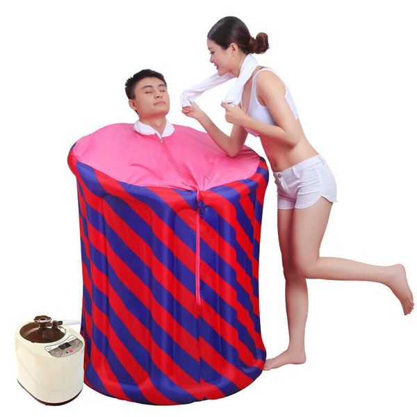 

bathing tubs & seats 30% a inflatable folding steamer sauna steam box spa with remote control air pump machine 9 gears 0-99 mins