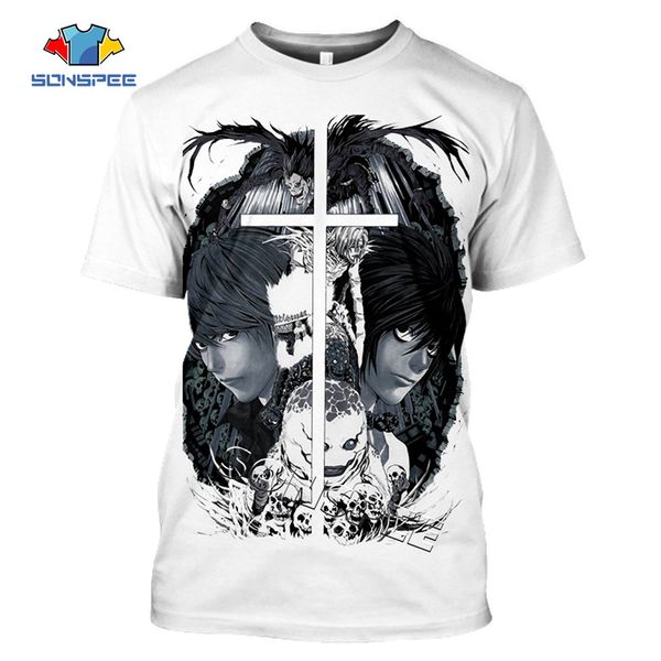 

3d horror anime death note angel and demon cross compression gym monster bible 3d print shirts anime funny kawaii men clothing