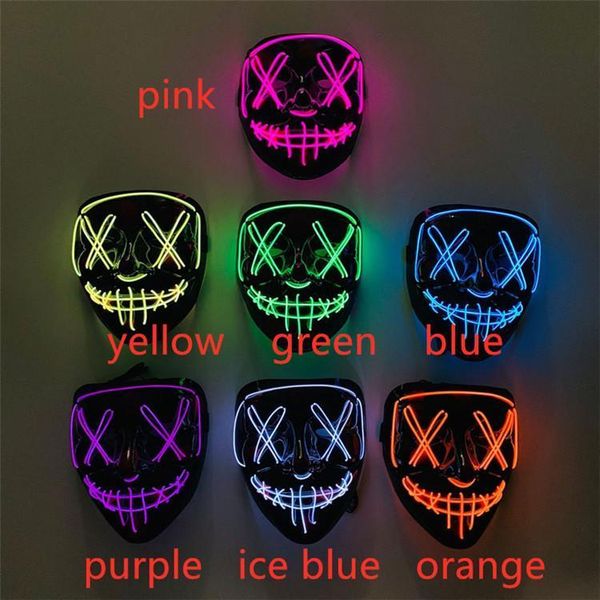 

light mask led new up party halloween the purge election year great funny masks festival cosplay costume supplies glow i