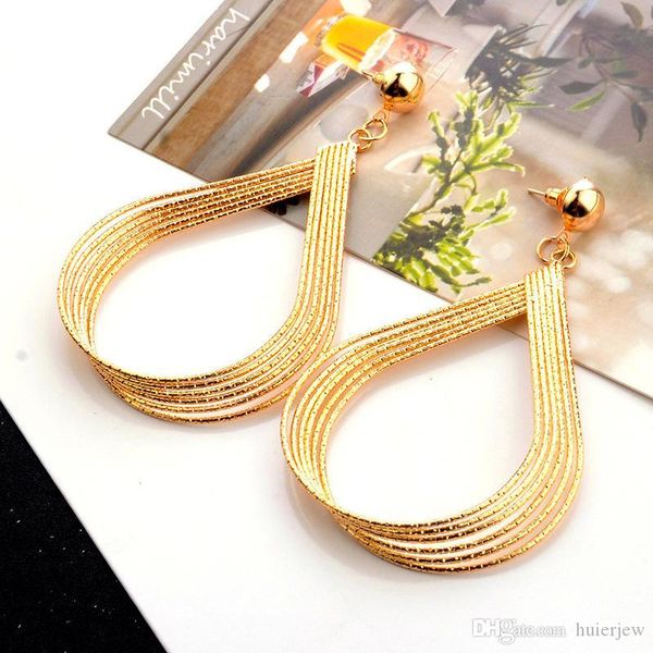

pretty big statement earrings for metal wedding earring fashion novel jewelry vintage geometric earrings, Golden