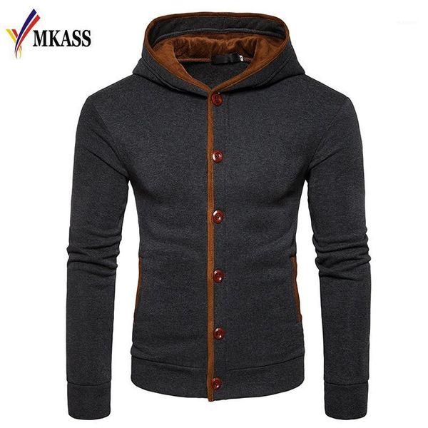 

2019 mens hoodies casual cotton sweatshirt autumn new cardigan autumn winter brand fashion solid pullover hip hop hoodie1, Black