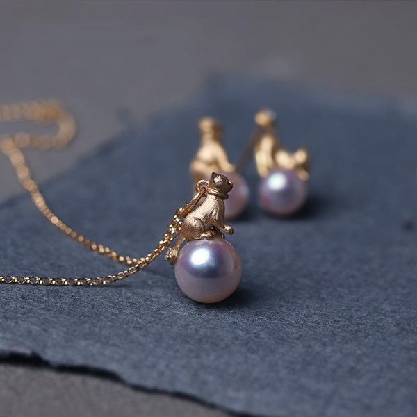 

chains linmouge 2021 cat pearl gold-plated pendant necklace fine jewelry for woemn cute sweet kitten trendy unique party gift fn6, Silver