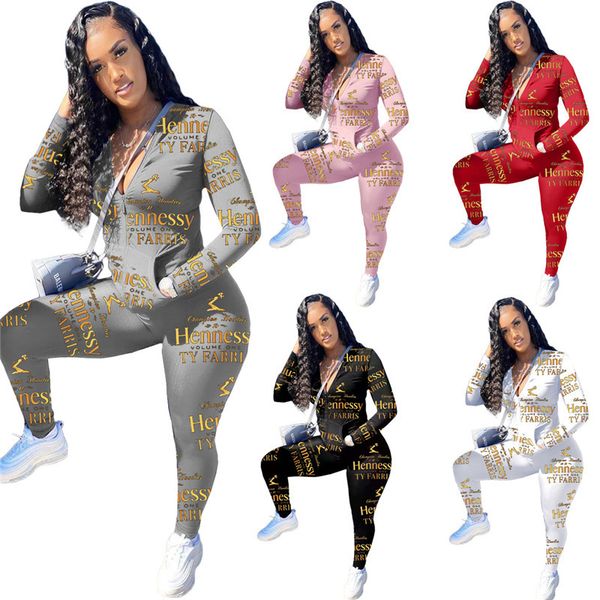 

women fashion letters print tracksuit designer outfit two piece clothing sets zipper coat jacket legging pants casual sweat suit g12607, White