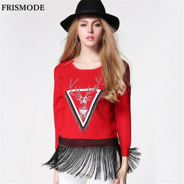 

winter women pullovers sweater with deer 2020 new fashion cute deer printing tassel casual pull femme women's christmas sweater1, White;black