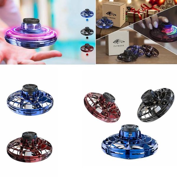 

flynova most tricked-out spinner hand flying spiner toys mini ufo with rotating and shinning led lights new year gift for child b 003