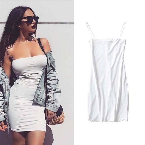 

elastic summer new resort double women's dermatological band flat mouth slim dress, Black;gray