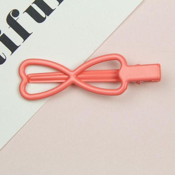 

2pcs bow duckbill hair clip candy color hairpins cute for baby girls children paint metal barrette hair accessoirs modeling tool wmtwyd, Black;brown