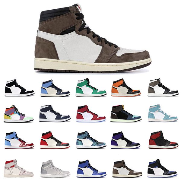 

new jumpman 1 lucky green men women 1s shoes shattered obsidian twist bloodline royal toe 2021 mens trainer sport sneakers, White;red