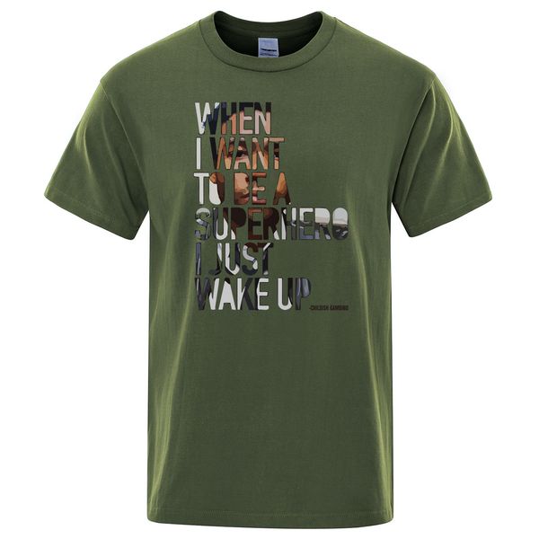 

когда я хочу быть superhero i just звонок мужская с коротким рукавом смешные печать тенниску summer casual толстовка с капюшоном hoodie мужч