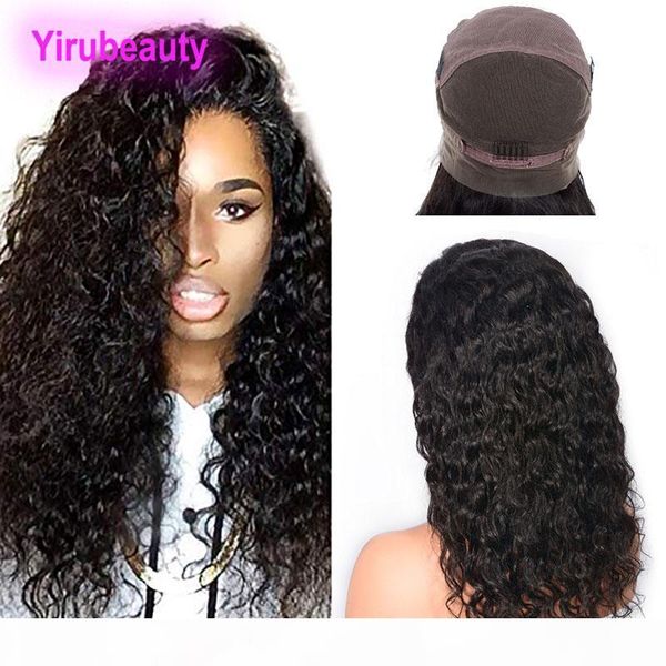 

indian human hair lace wigs pre plucked wet and wavy virgin hair full lace wigs natural black full lace wig adjustable band, Black;brown