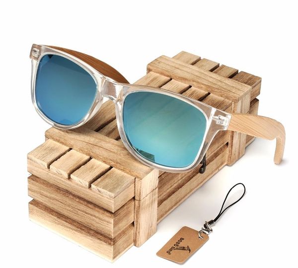

bobo bird wood bamboo polarized sunglasses clear color women's glasses with uv 400 protection c-cg008, White;black