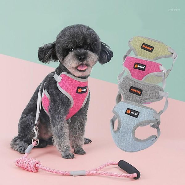 

dog harness vest adjustable soft breathable dog harness nylon mesh vest for dogs puppy collar cat pet chest strapÂ·1