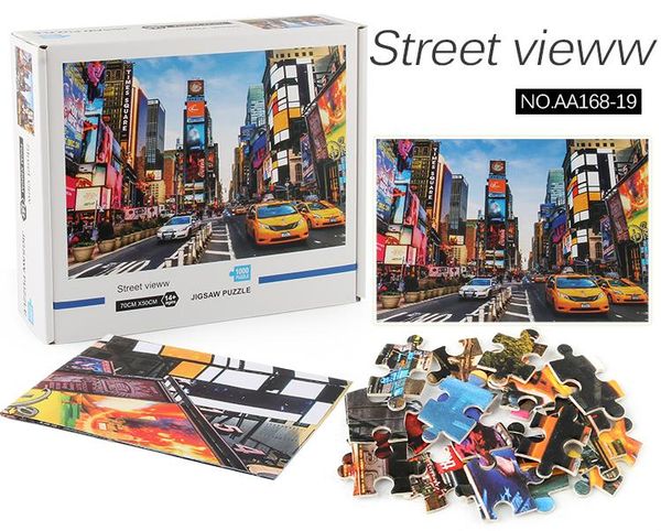 

1000 pieces of paper puzzles famous landscape paintings animal planet puzzle reduced pressure plane puzzle children's educational toys