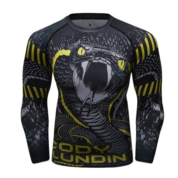 

new compression shirt rashguard bodybuild cross long sleeve 3d print jiu jitsu t shirts mma fitness quick dry tights rash guard, Black