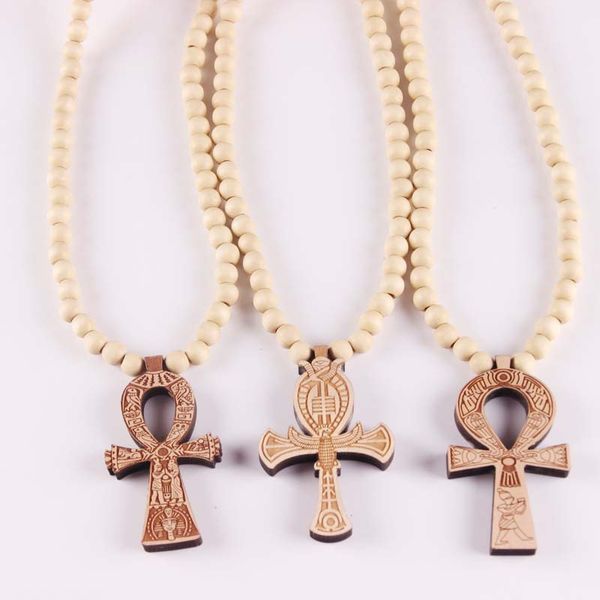 

ankh egyptian power of life good wood hip hop necklace wholesale #mg304, Black
