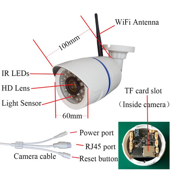 

hd 2mp 1080p audio wireless ip camera wifi wired 720p cctv camera surveillance security bullet ir night vision waterproof camera